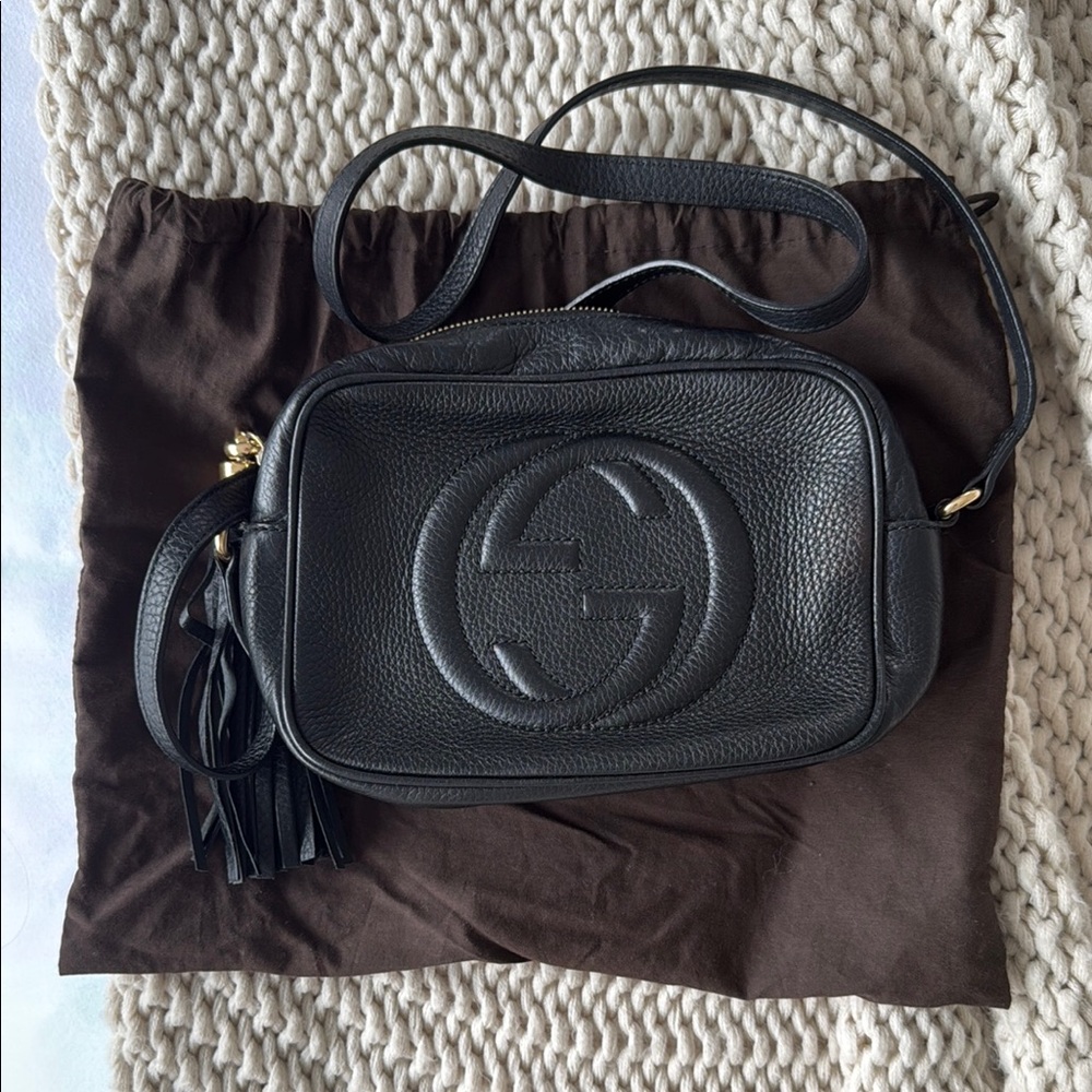 Gucci Black Leather Disco Crossbody Bag